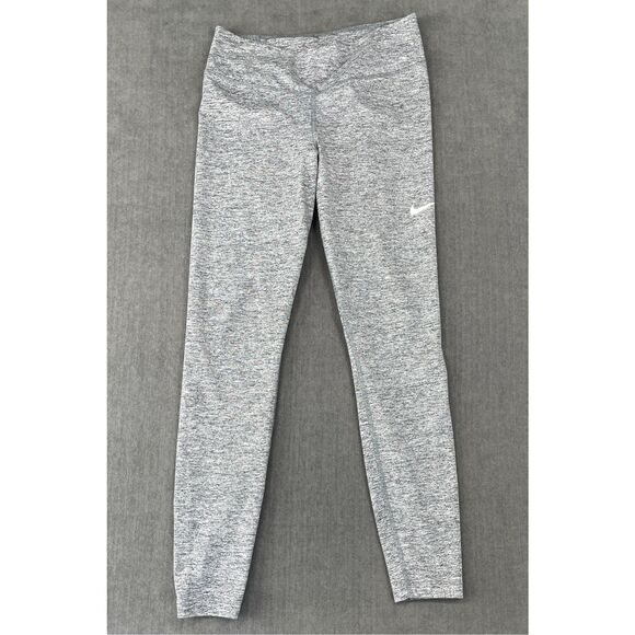Nike Dri Fit Leggings Women M Gray Athletic Stretch Workout Pants Athleisure - Picture 1 of 8